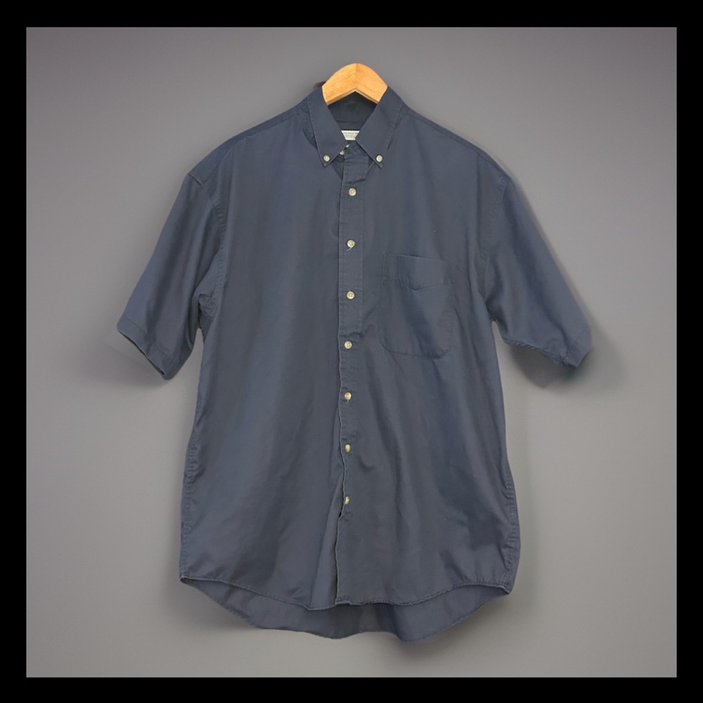 Destinations American Identity Navy Blue Men's Short-Sleeved Button Down‎ Shirt